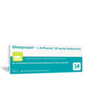 OMEPRAZOL 1A Pharma 20 mg bei Sodbrennen HKM